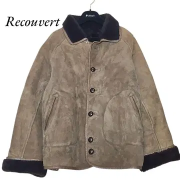 [ 새상품급 ] Recouvert 자켓 보아 코트 브라운 가죽 42 L