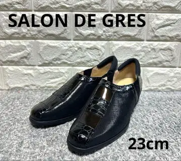 새상품급 살롱 드 그레이 컴포트 슈즈 23cm 펌프스 블랙 와이드