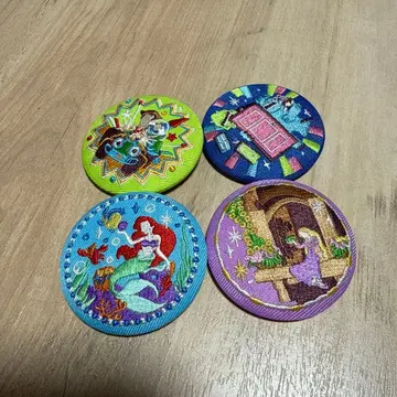 자수 핀 배지 4종 세트