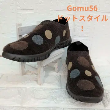 Gomu56 도트 무늬 기모 니트 슬립온 스니커즈 LL 사이즈