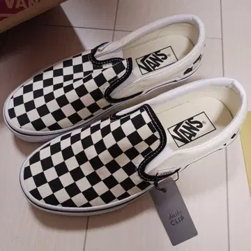 VANS 클래식 슬립온 블랙 x 화이트 체크 US7.0
