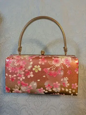 꽃무늬 일본 의류용 백 핑크 금 계열 성인식에