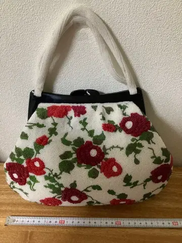 빈티지 꽃무늬 비즈 자수 일본 의류용 백