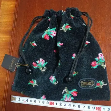 FEILER 꽃무늬 파우치 블랙