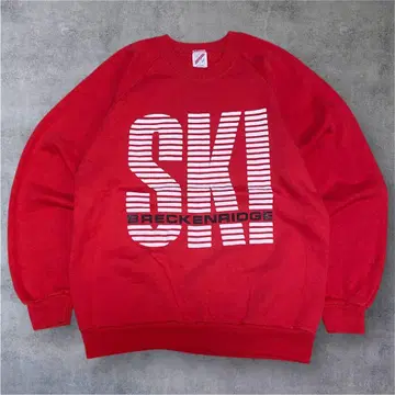 USA제 90s JERZEES SKI 프린트 맨투맨 레드