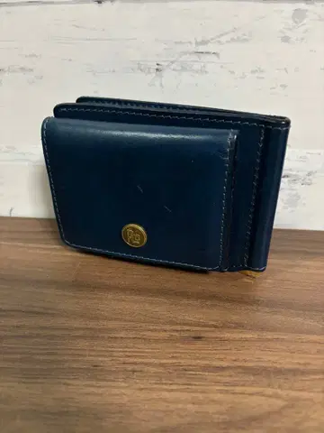 ROTAR 로터 접이식 지갑 머니클립 네이비 가죽 지갑