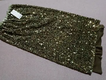 MOUSSY 마우지 23AW 택 포함 스팽글 롱 스커트