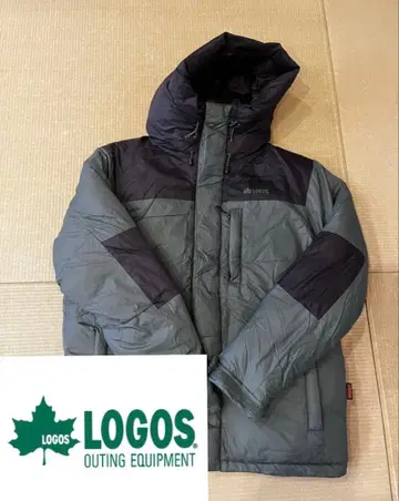 LOGOS 후드 부착 다운 자켓 다크 그린/블랙