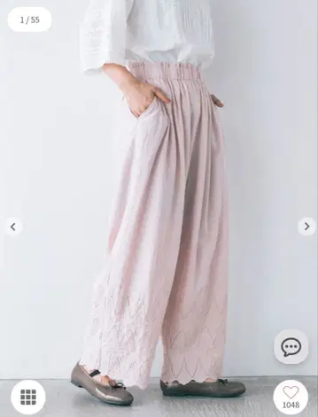 사만사 모스모스 Kazumi 콜라보 자수 팬츠