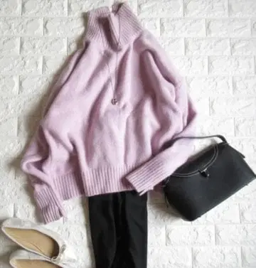 LE CERCLE par rope'로페 폭스 혼방 기모 니트 핑크