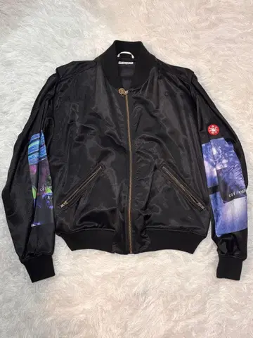 C.E cavempt 러버 프린트 블랙 점퍼 M 사이즈