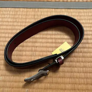 소 가죽 블랙 레드 벨트 506043 일본제