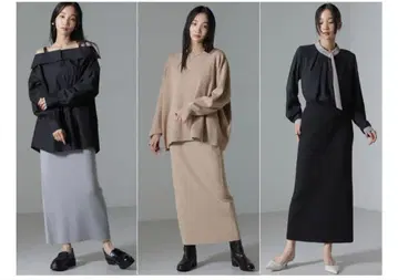 새상품*나노 유니버스*니트 셋업*슬릿 스커트*