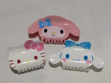 헬로키티 마이멜로디 헤어 클립 3개 세트