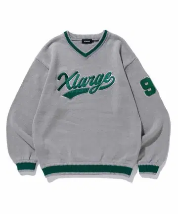 X-LARGE 그레이 V넥 니트