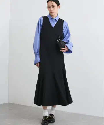 [ 새상품 ] [ VIS ] 워셔블 머메이드 오버롤 스커트