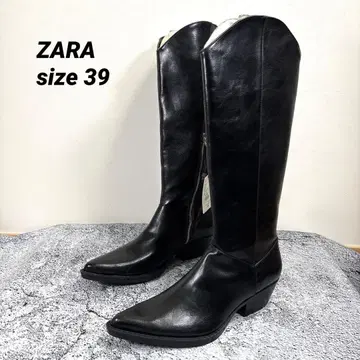 미사용 새상품 ZARA 자라 롱 부츠 블랙 39 25.0