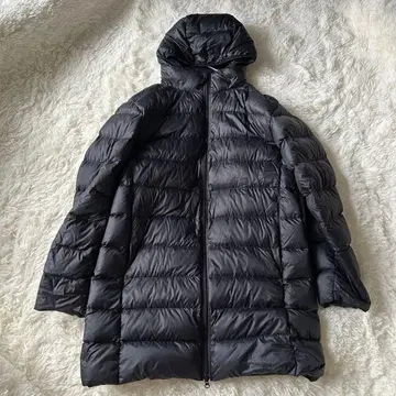 새상품급 울트라 라이트 다운 후디드 코트 블랙 남성용 XL 롱