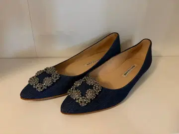 마놀로 블라닉 데님 플랫슈즈