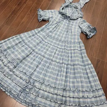 핑크하우스 새상품 토끼 귀 후드 부착 롱 원피스