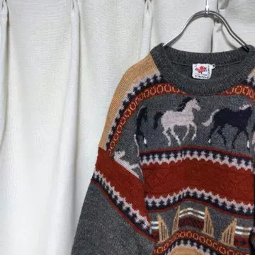 KANATA 디자인 니트 3D 니트 올 패턴 노르딕 무늬 애니멀 무늬 말