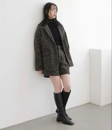 LIAN 트위드 테일러드 자켓 & 숏팬츠 셋업