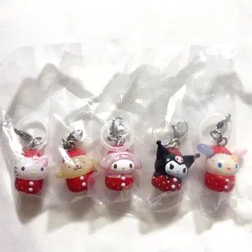 산리오 딸기 메지루시 액세서리 가챠가챠 세미컴프 5종 세트