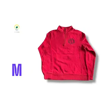 [ 각종 할인 ] IZOD 로고 아이콘 하프 지퍼 자수 맨투맨 핑크 M