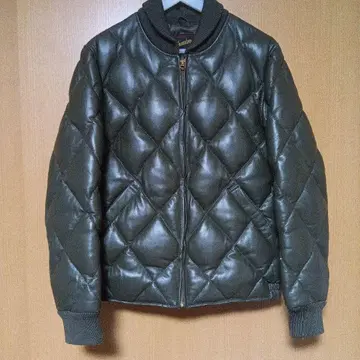 Freeclom 천연 가죽 퀼팅 다운 자켓 38