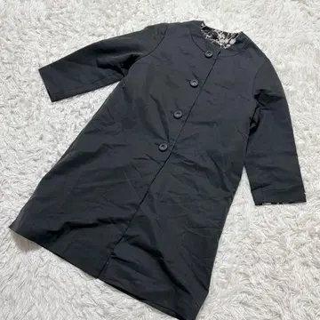 [ c7080 ] 노카라 자켓 롱 블랙