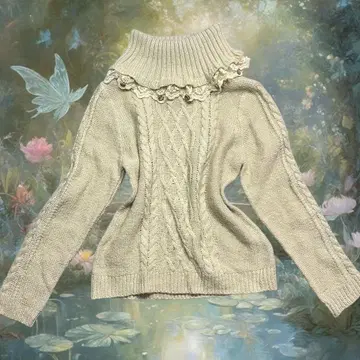 00s 니트 레이스 장미 펄 페어리 그런지 모리걸 코켓