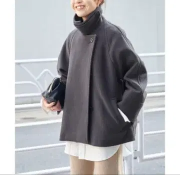 스픽 앤 스팬 W/Ny 모사 스텐 칼라 숏코트 [클리닝 완료]