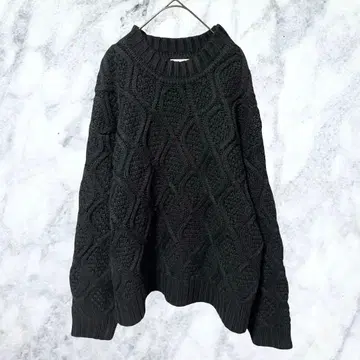 12590 PAGEBOY 페이지 보이 케이블 짜임 니트 스웨터 블랙