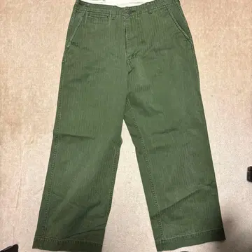 BEAMS 워크 팬츠 올리브 그린 S