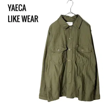 YAECA LIKE WEAR 베이커 셔츠 올리브 새틴