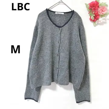 엘비씨 가디건 니트 겉옷 긴팔 그레이 M 크루넥