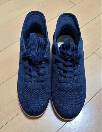 네이비 메쉬 슬립온 스니커즈