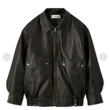 Lilybrown 빈티지 인조 가죽 블루종