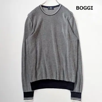 BOGGI MILANO 보지 밀라노 이탈리아제 코튼 올 패턴 니트 L