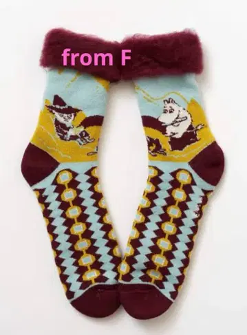 fromF 복슬복슬 삭스 무민과 스너프킨 M 사이즈 양말