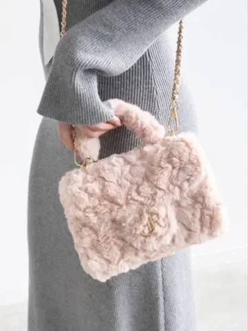 RANDA 모노그램 파츠 퍼백 핑크