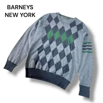 바니스뉴욕 이탈리아제 아가일 무늬 V넥 니트 스웨터