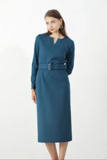 스티치 워크 저지 원피스 36