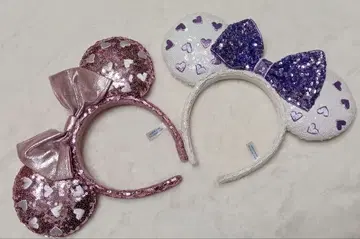 디즈니 미니 머리띠 세트 하트 스팽글