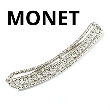 새상품급 모네 브로치 실버 심플 큐빅 빈티지