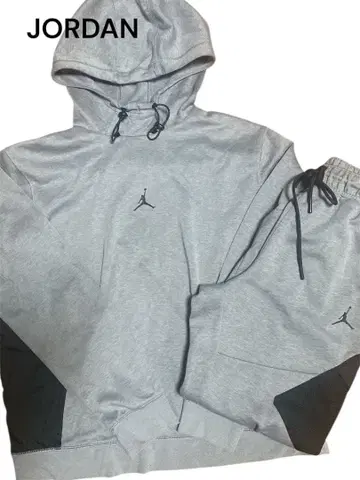 JORDAN 그레이 후드 부착 맨투맨 셋업 DRI FIT