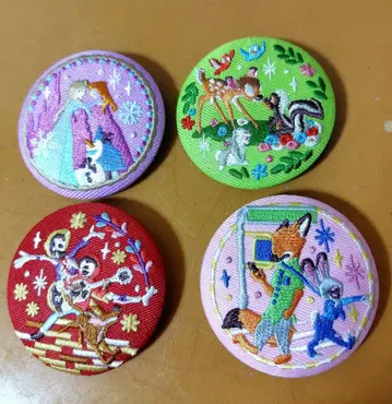 자수 캔뱃지 4종 세트