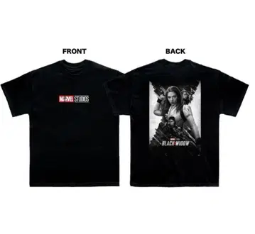 미사용 새상품 도쿄 코미콘 Happy 복권 마블 T셔츠 블랙 위도우