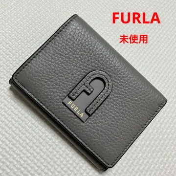 미사용 FURLA 훌라 가죽 3단 폴더형 지갑 그레이 더프니
