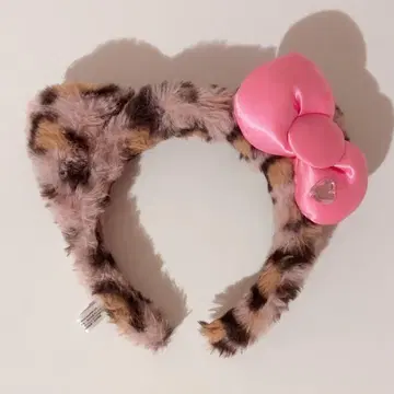 유니버셜 USJ 레오파드 무늬 퍼 고양이 귀 머리띠